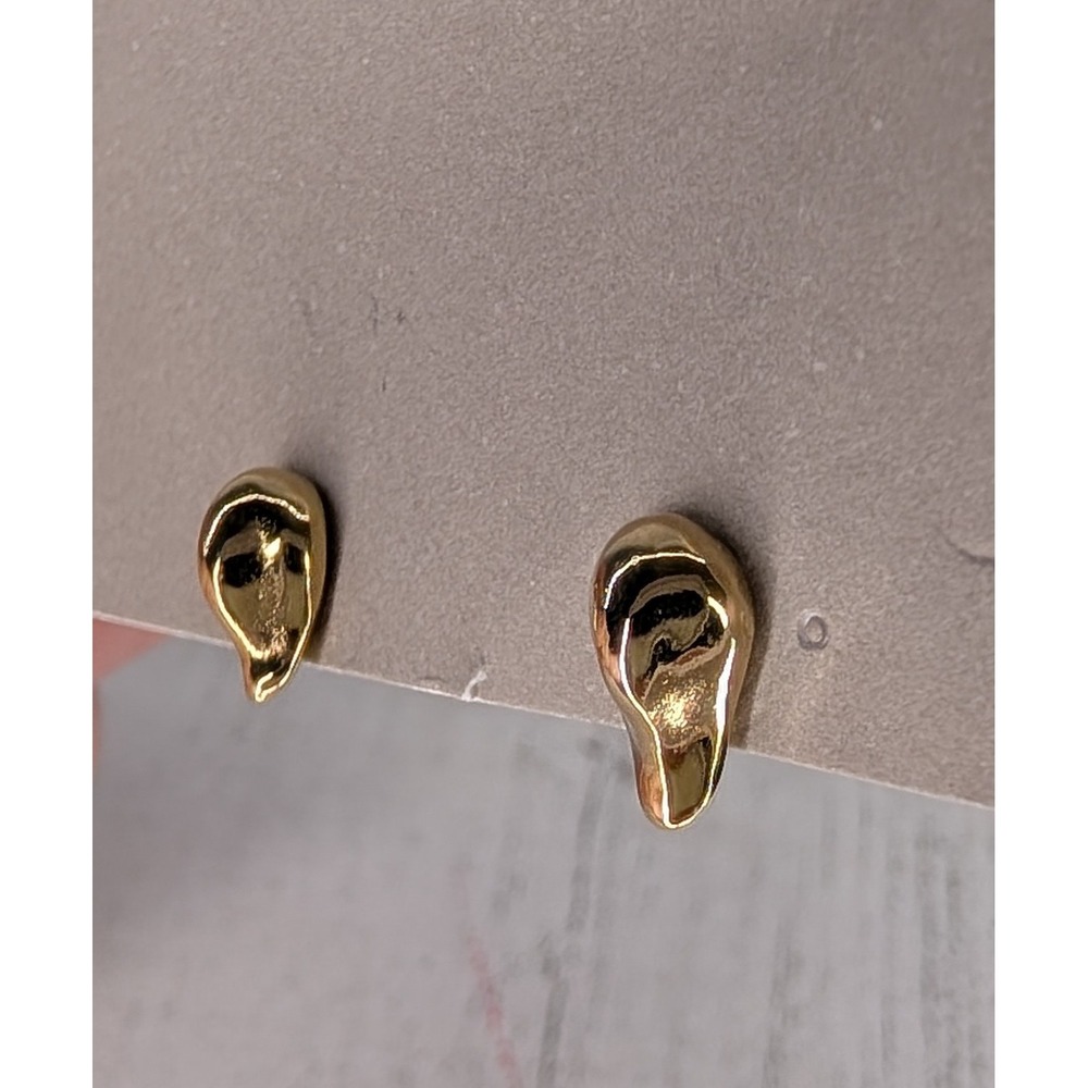 UNO de 50 Gold Plated Duck Head Stud Earring Organic Handcrafted Spanish Jewelry